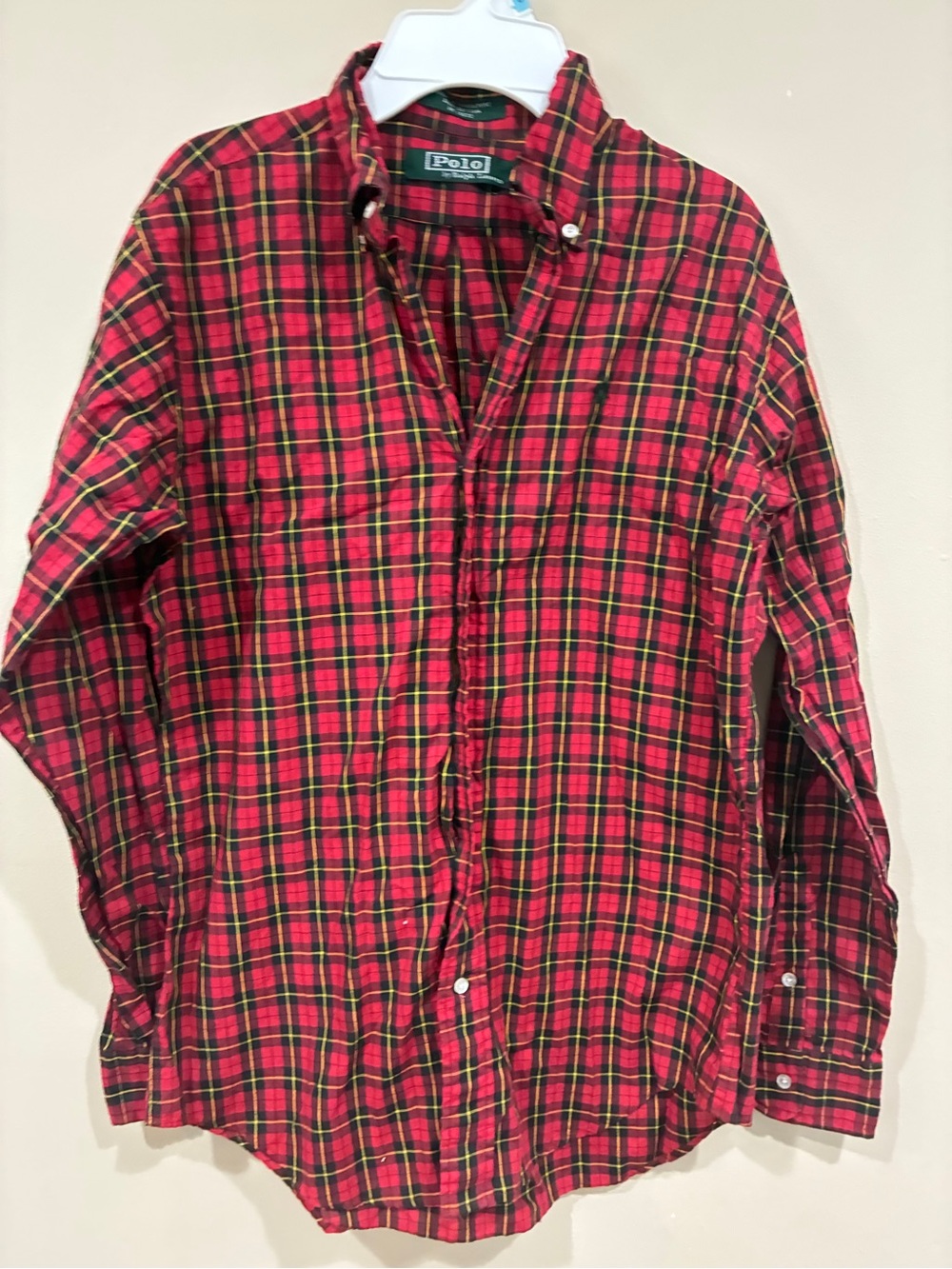 Ralph Lauren Plaid Button-Down Shirt in Red and Green